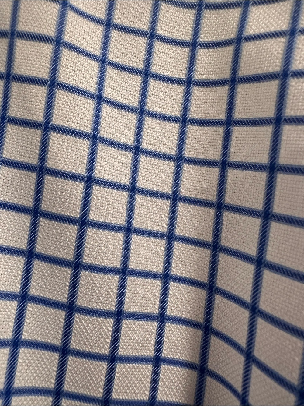 Joseph & Feiss Men's Non-Iron Dress Shirt - White & Navy Windowpane Check XL - Picture 8 of 14